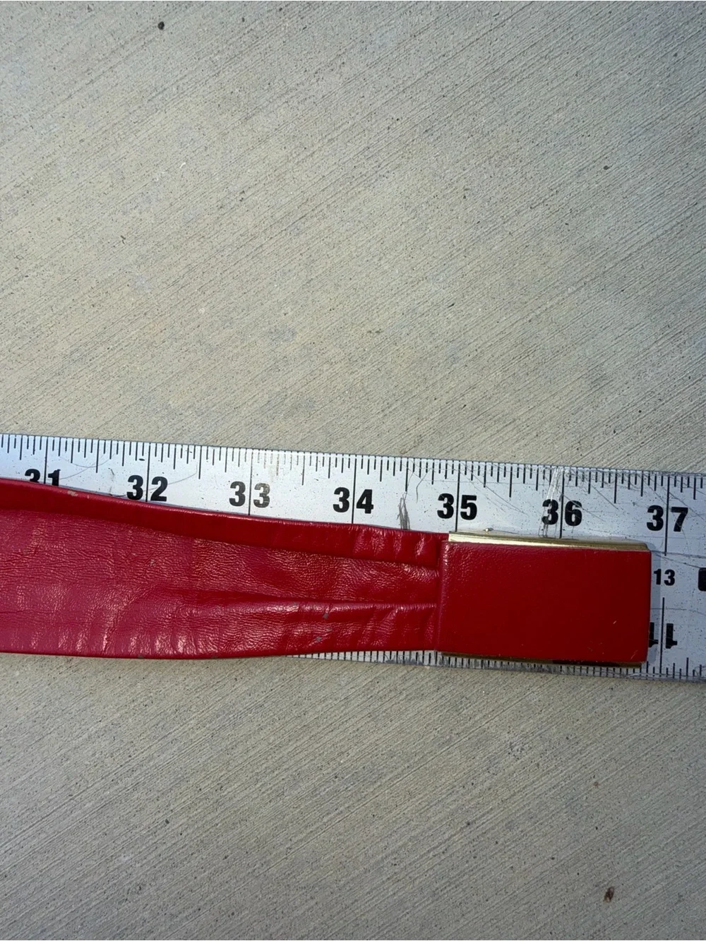 Vintage Red Leather Bow Style Waist Belt